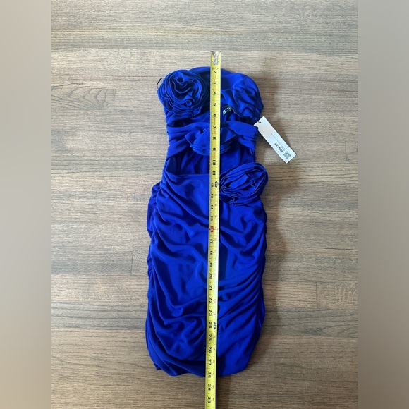 Zara Blue Violet Cut Out Floral Mini Dress-Size XS-NEW - Picture 8 of 8